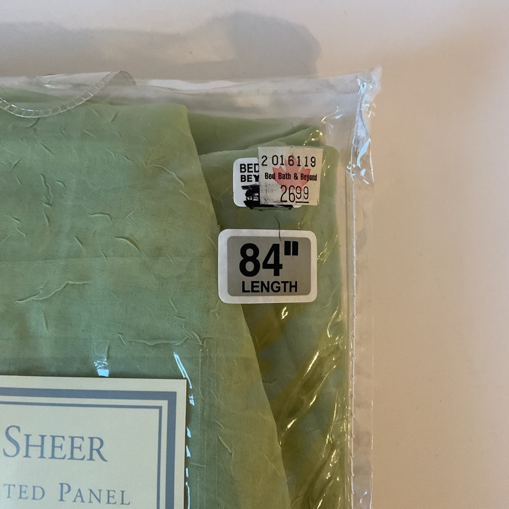 Set of 2 Anya Sheer Grommeted Curtain Panels Light Green 50” x 84” NWT - Picture 7 of 11